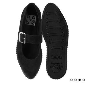 T.U.K Black Mary Jane Flats, Suede